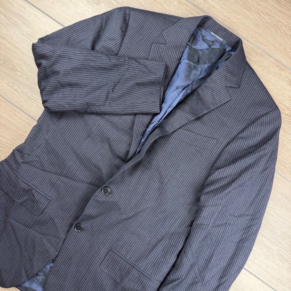 Ermenegildo Zegna Mens Sport Coat Su Misura Mila Pinstripe Navy 46 R